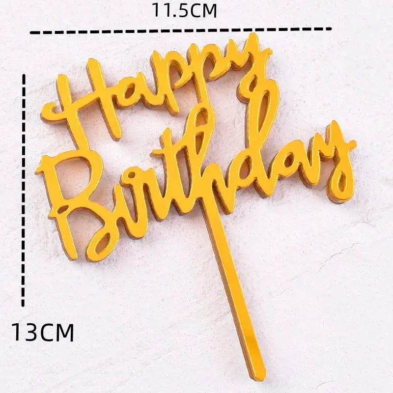 10 Pcs Rose Gold Silver Black Acrylic Cake Toppers Set For Birthday Parties Baby Showers And Dessert Decoration