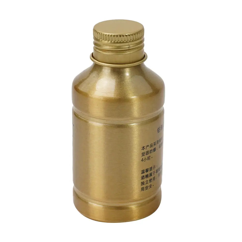 Simples Market 100ml portable alcohol lamp with brass-colored aluminum alloy body and screw cap