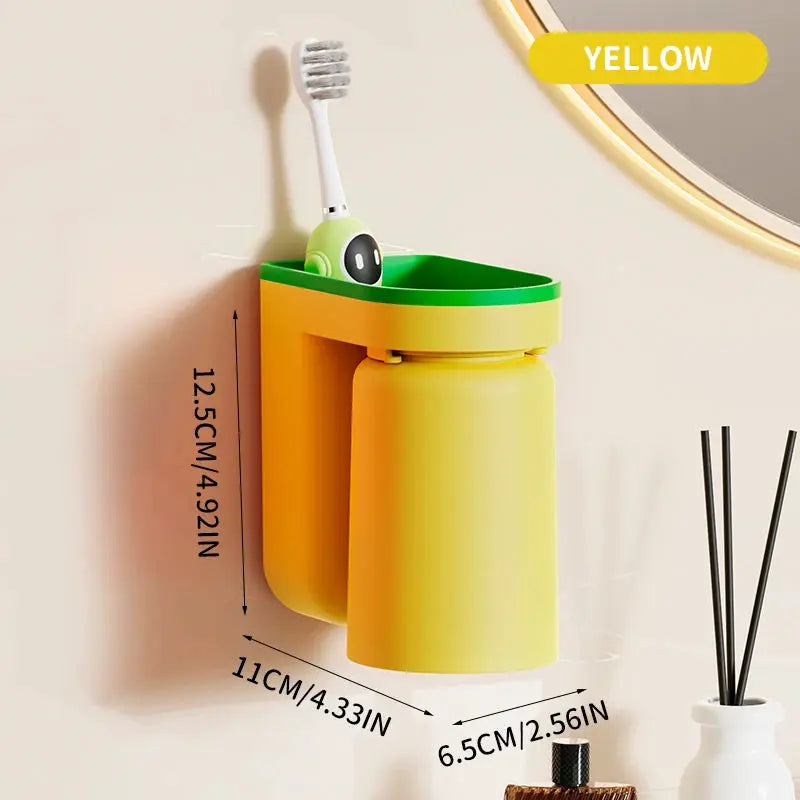 Aura Elite Toothbrush Storage Rack No Hole Wall Mounted Bathroom Organizer Hygienic Quick Drying
