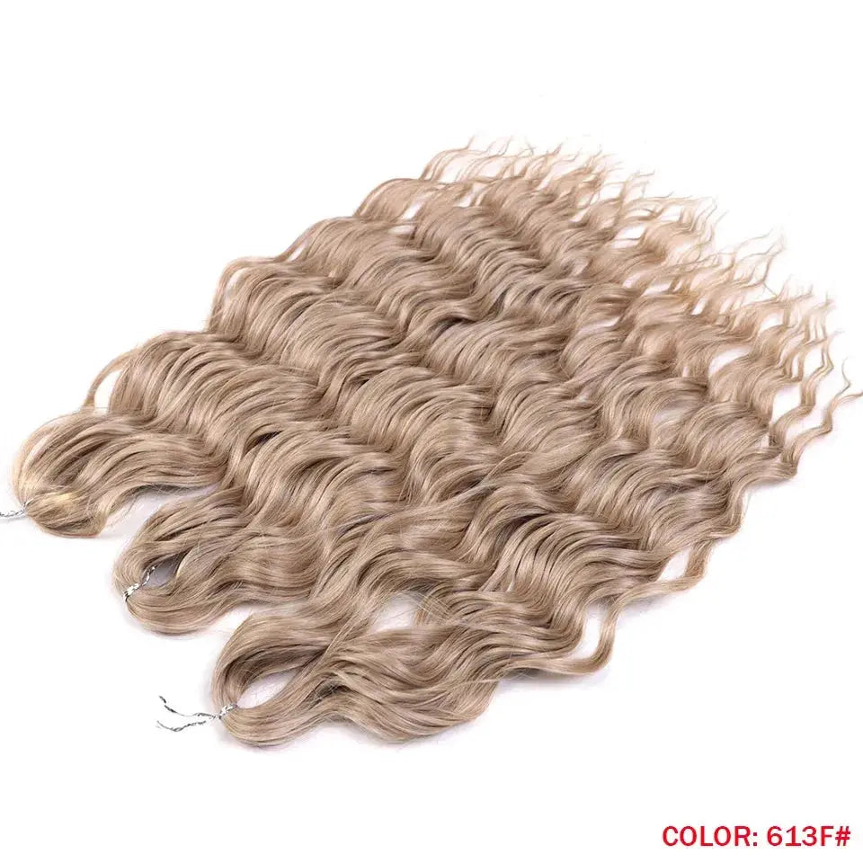 Noble Hair synthetic loose deep wave braiding hair extensions, blonde ombre, Water Wave, 24in