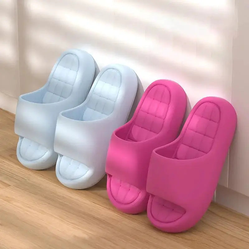 Unisex Cloud Cushion Slides With Thick Platform And Non Slip Sole Indoor Slippers For Summer Comfort