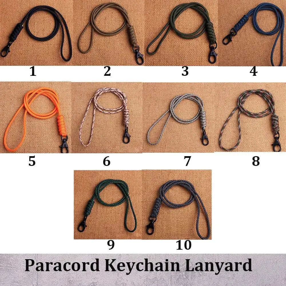 Paracord Keychain Lanyard With Rotatable Buckle High Strength Parachute Cord For Survival Backpack And Key Ring