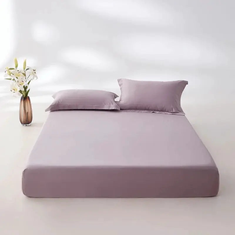 Simples Market lavender Egyptian cotton fitted sheet with 2 matching pillowcases, 800TC, 160x200 bed
