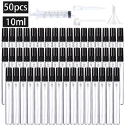 50 Pack 10ml Refillable Glass Spray Bottles With Dropper Funnel Dispenser And Syringe For Essential Oils And Perfumes