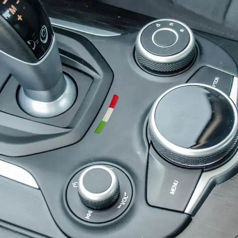 Gear shift panel sticker with 3D Italy flag decoration for Alfa Romeo Giulia Stelvio interior