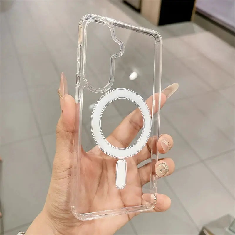 Simples Market clear MagSafe phone case with circular ring design for Samsung Galaxy models