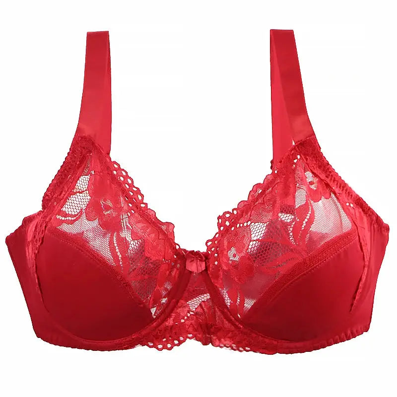 Bra Simples Market red lace underwire with adjustable straps, steel ring, large size