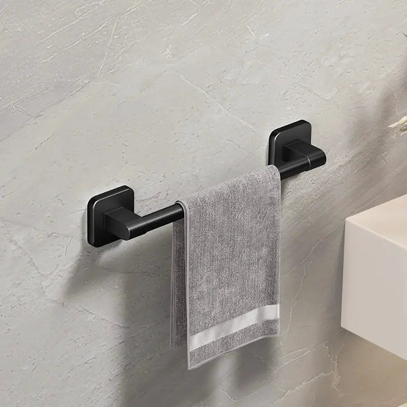NovaLine Self Adhesive Bathroom Towel Rack No Drill Installation Aluminum Alloy Towel Holder White Or Black
