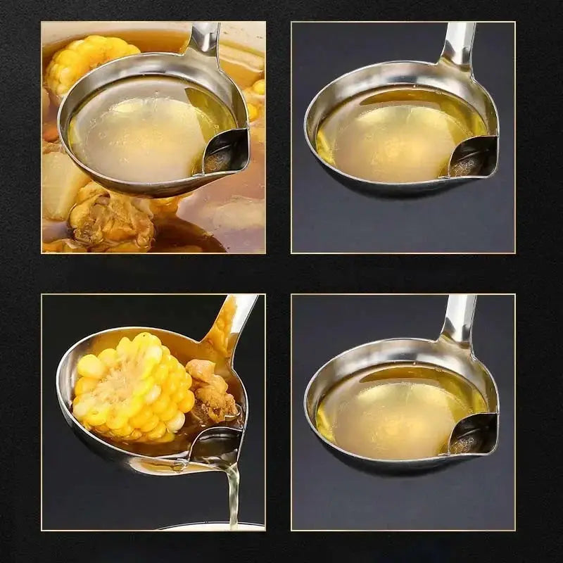 KitchenCraft Stainless Steel Colander Spoon Oil And Fat Separator For Healthy Soups