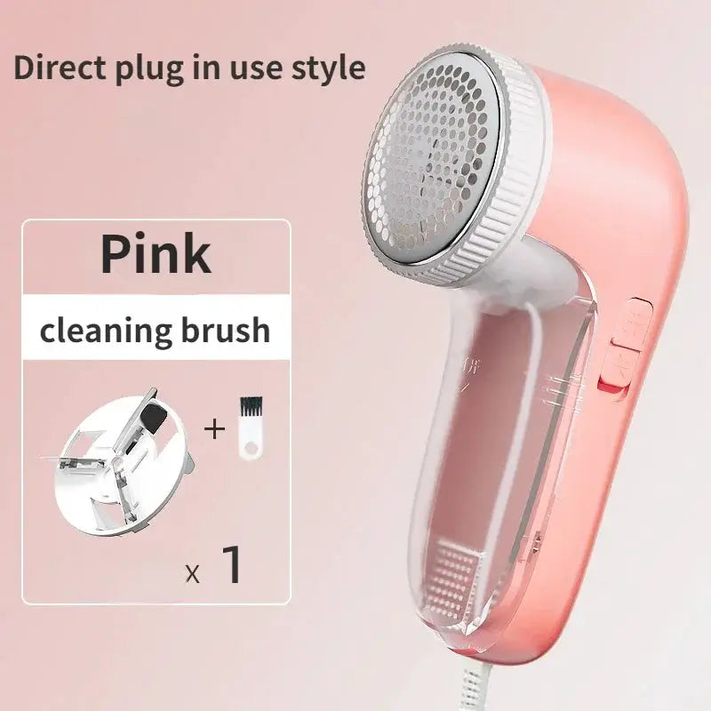 Simples Market pink electric lint remover for clothes with metal roller head and pink cleaning brush