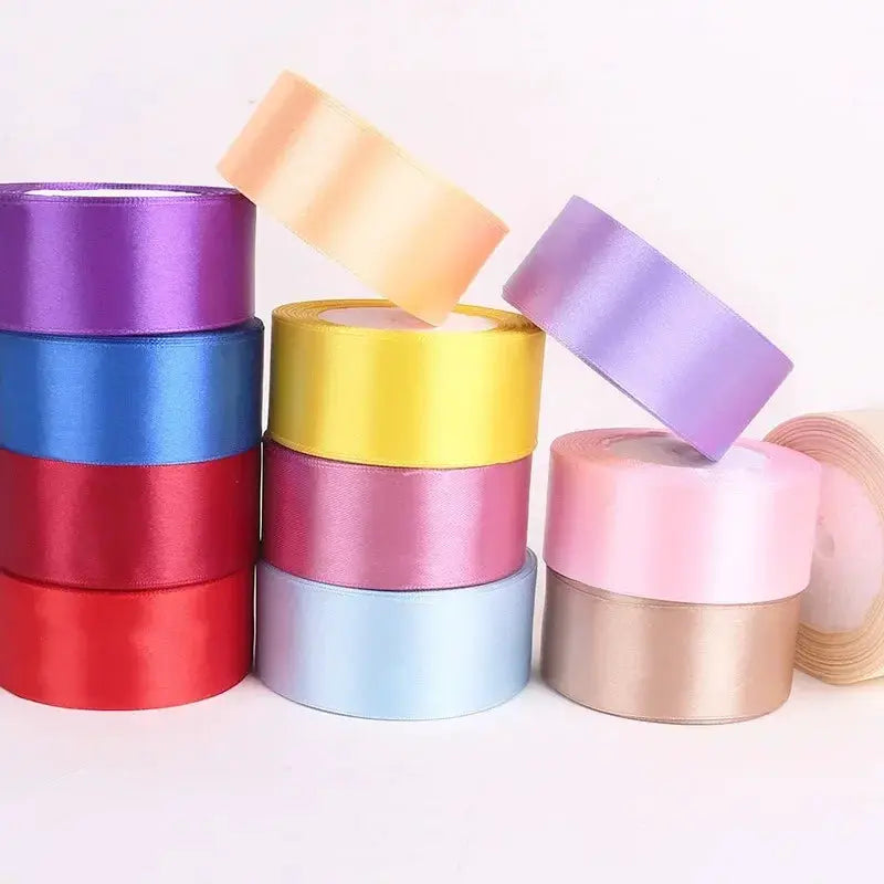 22 Meters Satin Ribbon Assorted Colors 6mm Wide 100 Percent Polyester Gift Wrap Craft Bow