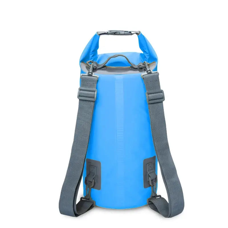 Simples Market PVC waterproof dry bag, blue with gray dual-shoulder straps for outdoor adventures