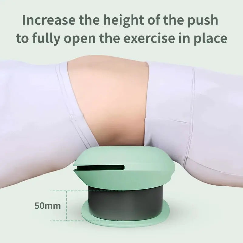 Lumbar traction massager with heat; mint green inflatable back stretcher with adjustable intensity