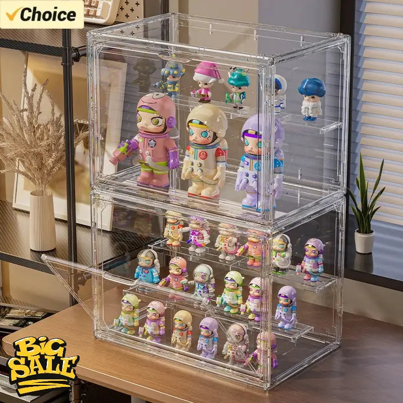 Three Layer Acrylic Blind Box Storage Box For Collectible Figures And Action Figures, Desktop Display Case