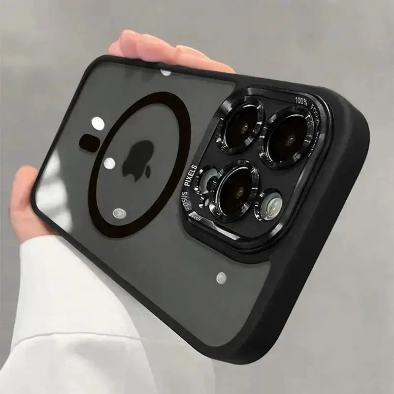 LuxGuard Magnetic Metal Lens Bumper Case For iPhone 11 To 16 Pro Max And 16 Plus Wireless Charging Ready Clear Cover