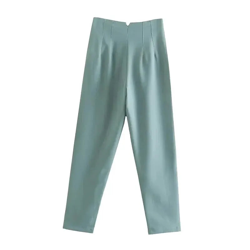 HXAO Ladies High Waist Formal Office Pants Pencil Trousers For Women Black Pink White