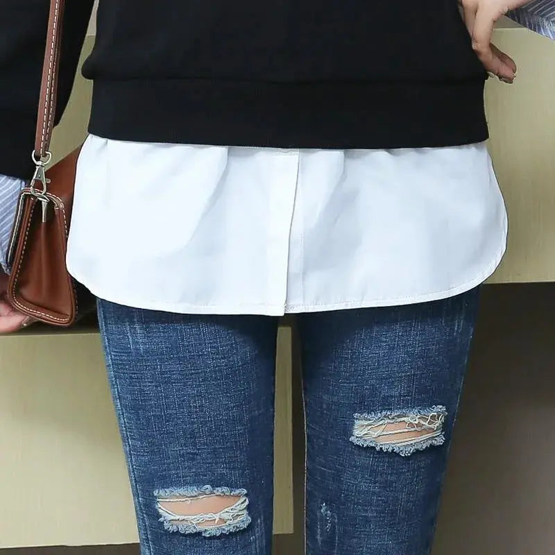 FlexiWear Adjustable Blouse Extender And Faux Top Layer Underskirt Comfortable Stretch Polyester For Easy Layering