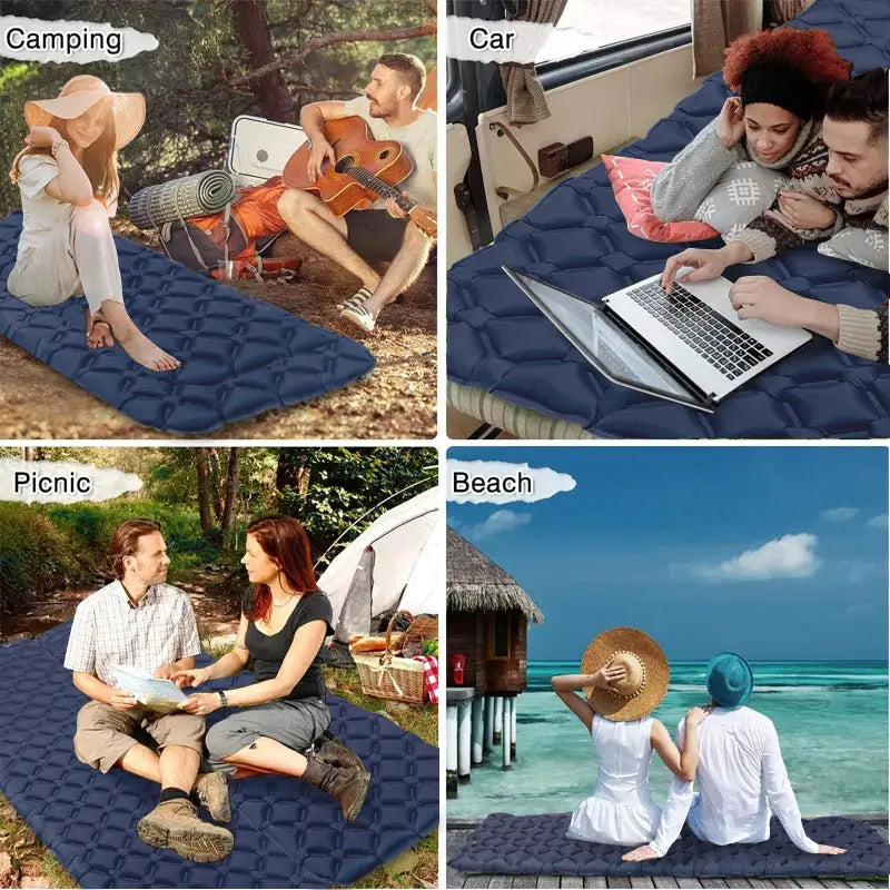 WESTTUNE camping sleeping pad navy blue ultralight inflatable mat for travel and hiking