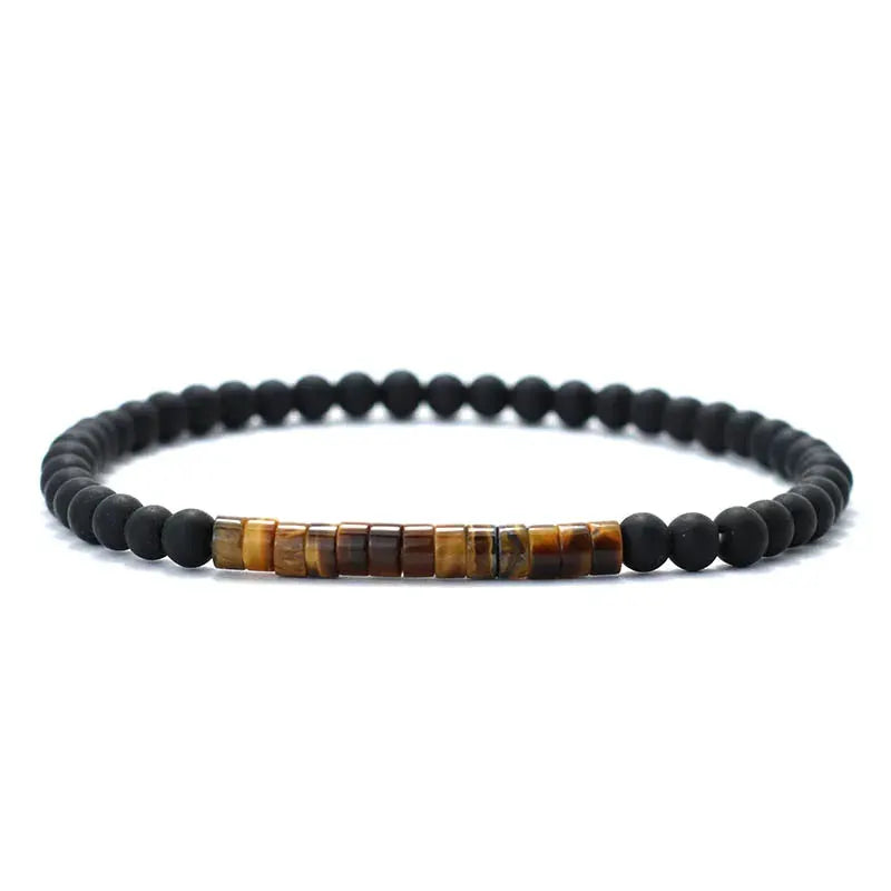 Minimalist 4mm Bead Bracelet Unisex Emperor Onyx Stone Meditation Yoga Strand Jewelry For Couples