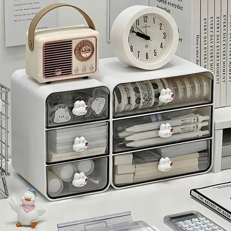 Clear Desktop Drawer Box Pen Holder Organizer For Hair Accessories Storage Cosmetics Stationery Home School Office