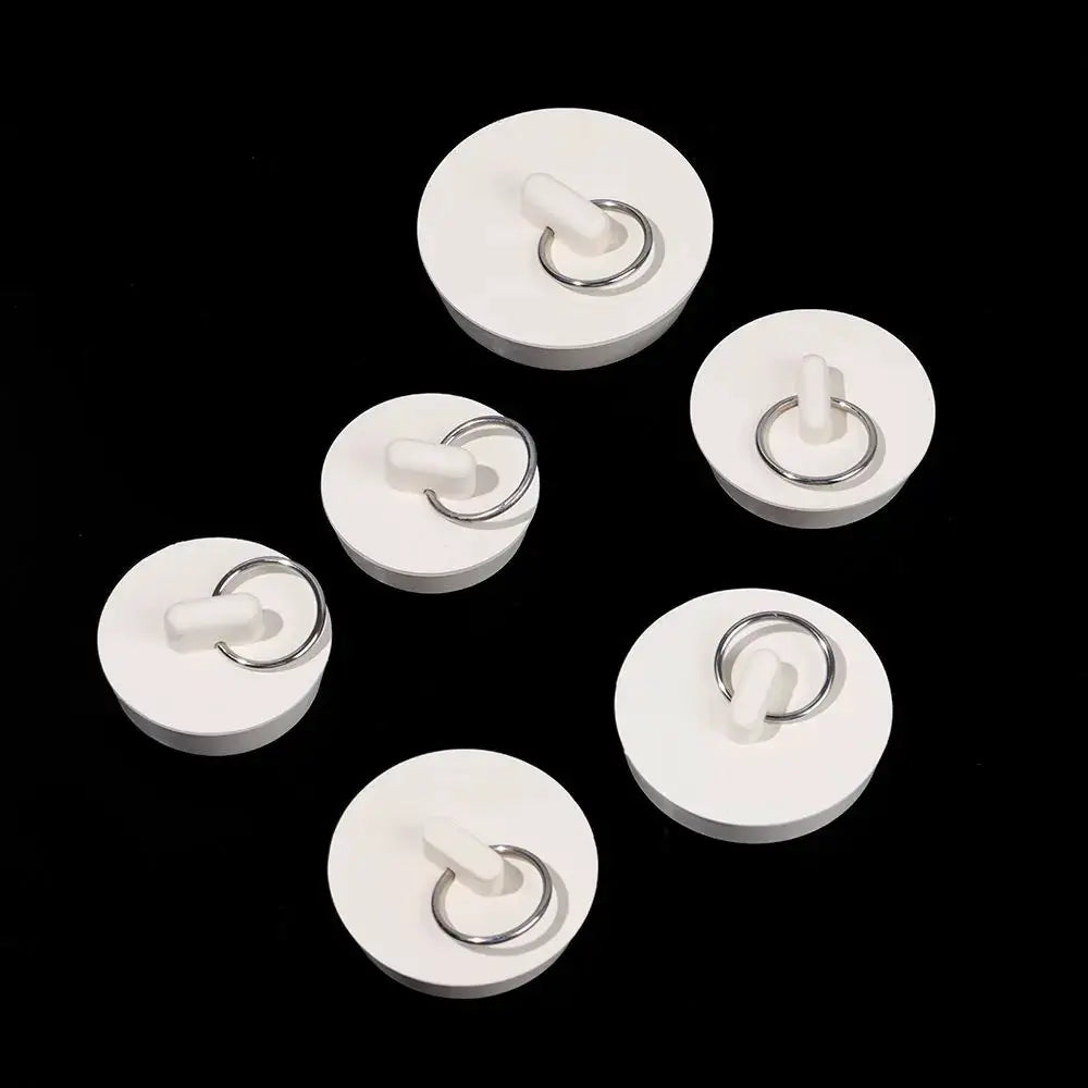 Simples Market white rubber sink and drain stoppers set of 7 with metal rings
