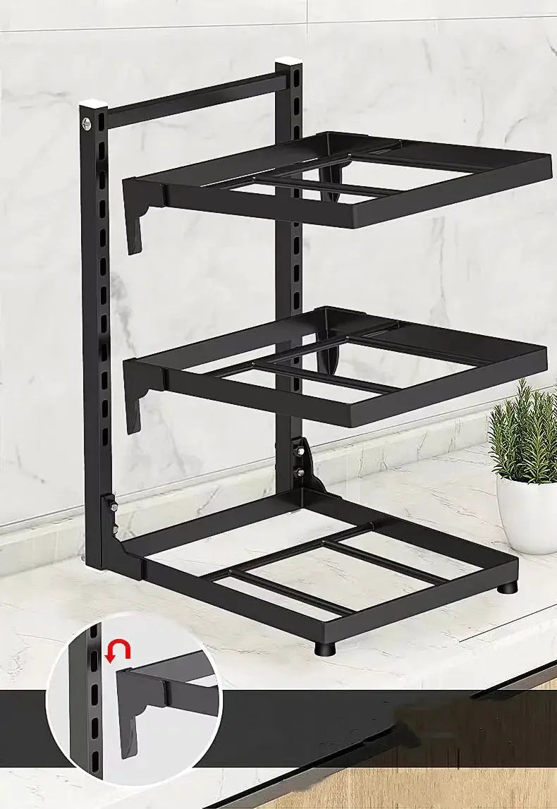 Kitchen Sink Storage Rack Multi Layer Cooker Storage Rack For Home Stovetop Cabinets Adjustable Pot Rack