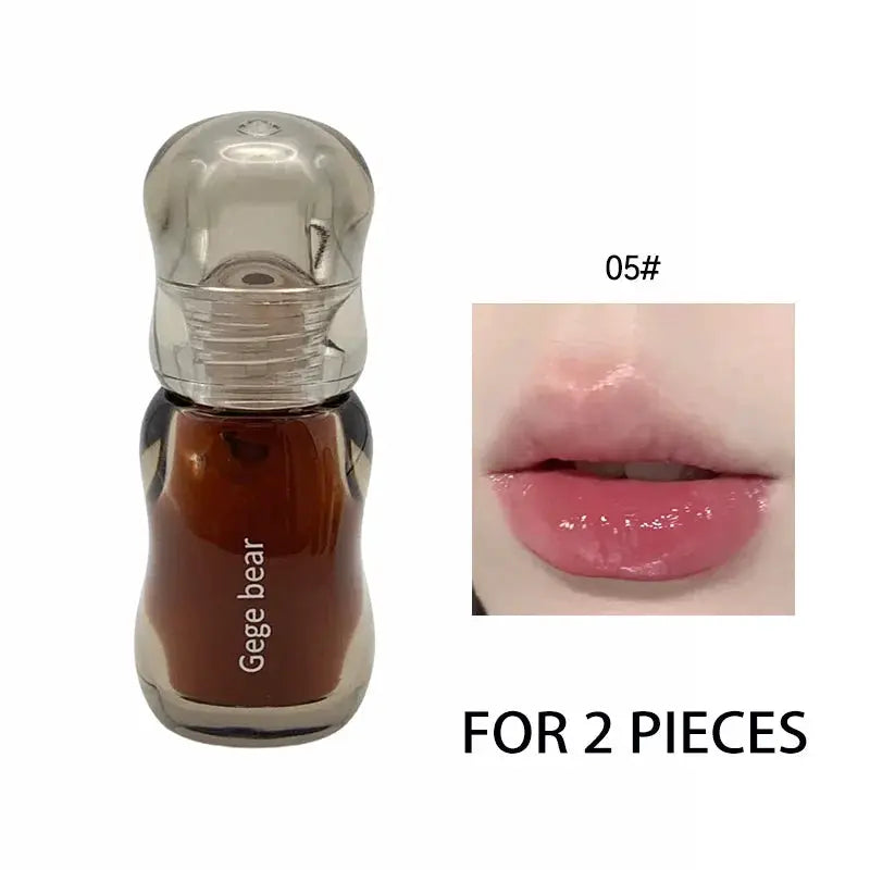 Gege Bear Crystal Gloss Lip Tint Autumn Winter Hydrating Formula Mirror Gloss Finish Youthful Plumping Effect