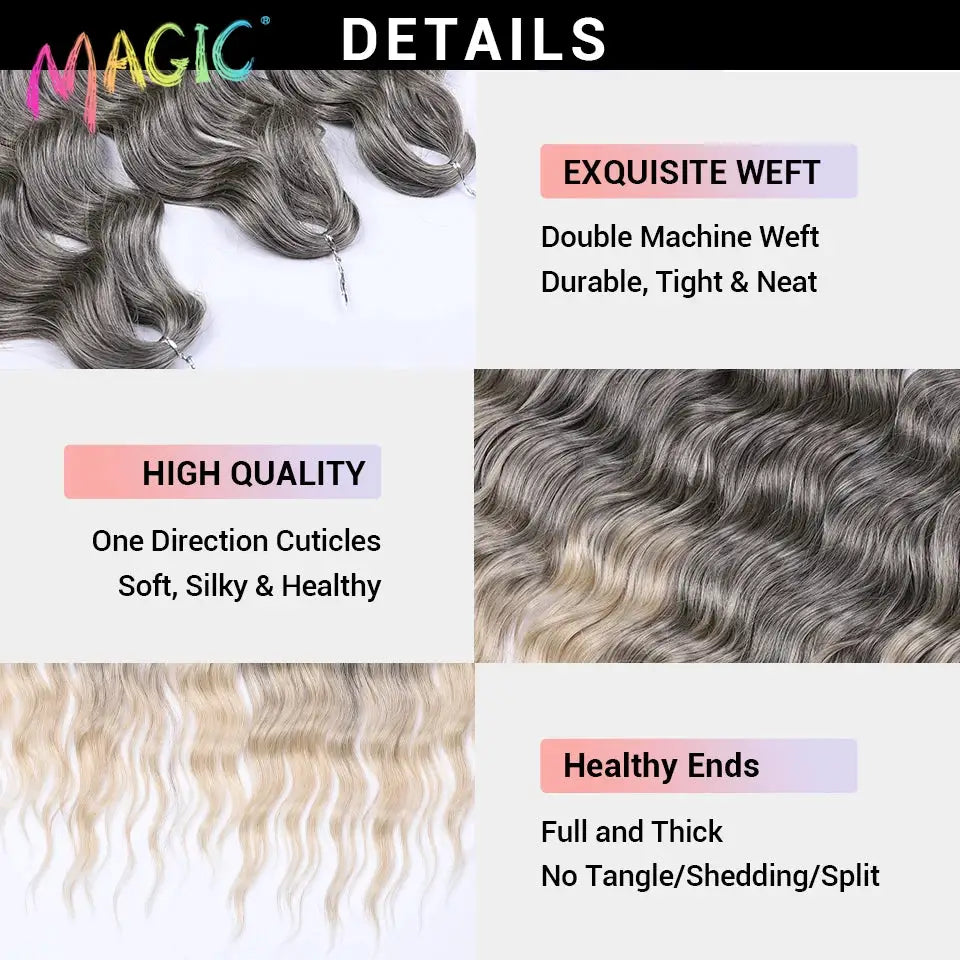 Anna synthetic water-wave braiding hair extensions, 24in, ombre blonde, by Simples Market