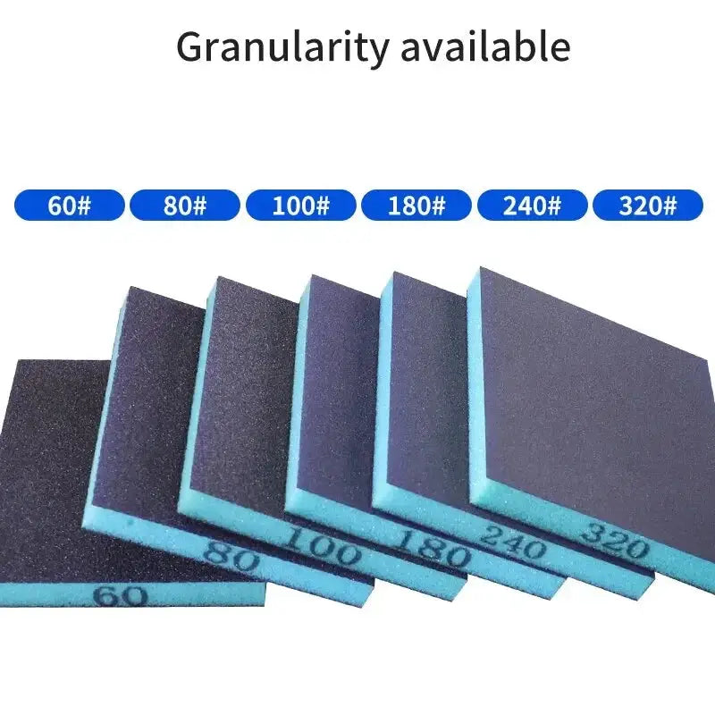 Six Piece Sanding Sponge Set 60 To 320 Grit Wet And Dry Washable Reusable Blocks For Metal And Wood Polishing 120mm
