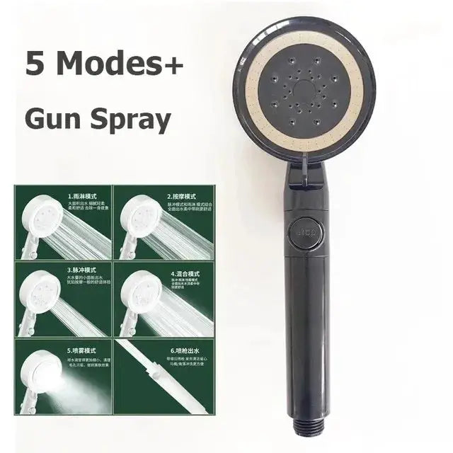 Simples Market 230mm panel showerhead with 6 spray modes, high-pressure rainfall handheld shower