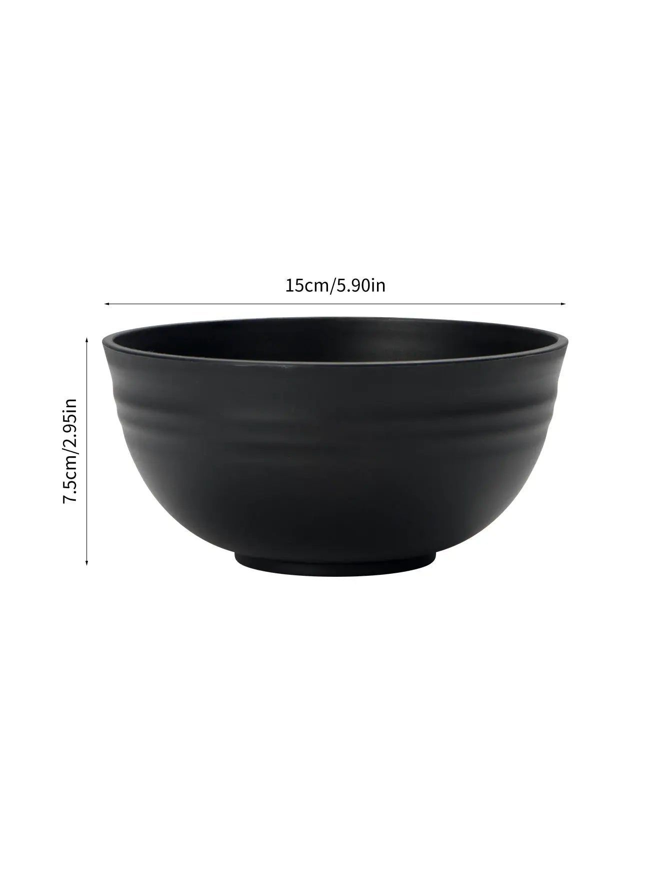 Black Grain Bowls Set 4 6 8 Pcs Reusable Plastic Dinner Bowls For Food Desserts Grains Outdoor Camping