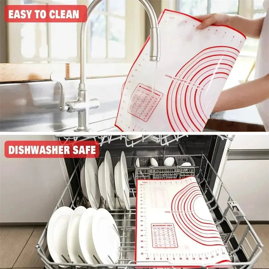 UNTIOR Silicone Baking Mat And Kneading Pad Nonstick Dough Mat For Pizza Cake Pastry Baking
