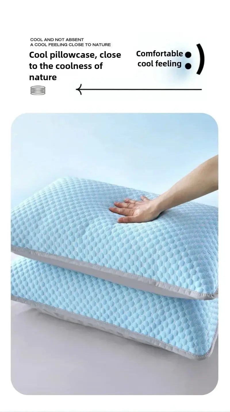 Summer cooling pillowcase, light blue honeycomb texture, 48x70 cm, Simples Market