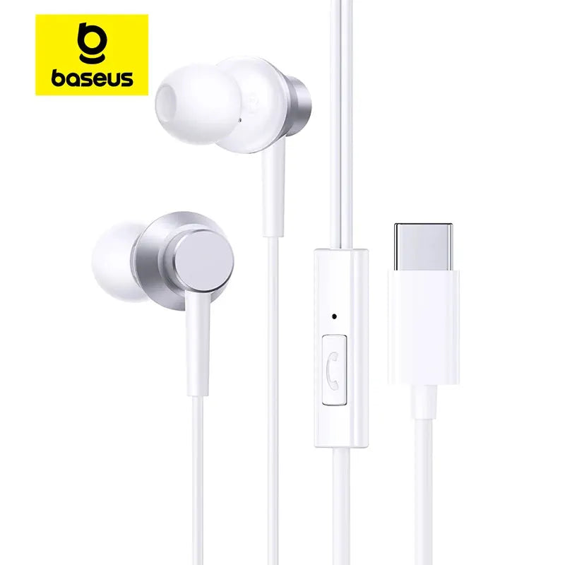 Baseus Encok CZ11 HZ11 Wired Earphones Type C 3.5mm Jack with Mic 10mm Driver Clear Sound and Bass