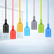 Pendant lights by Simples Market; silica gel single-head pendant lamps on 100cm cords, 8 colors, E27 holder, modern.