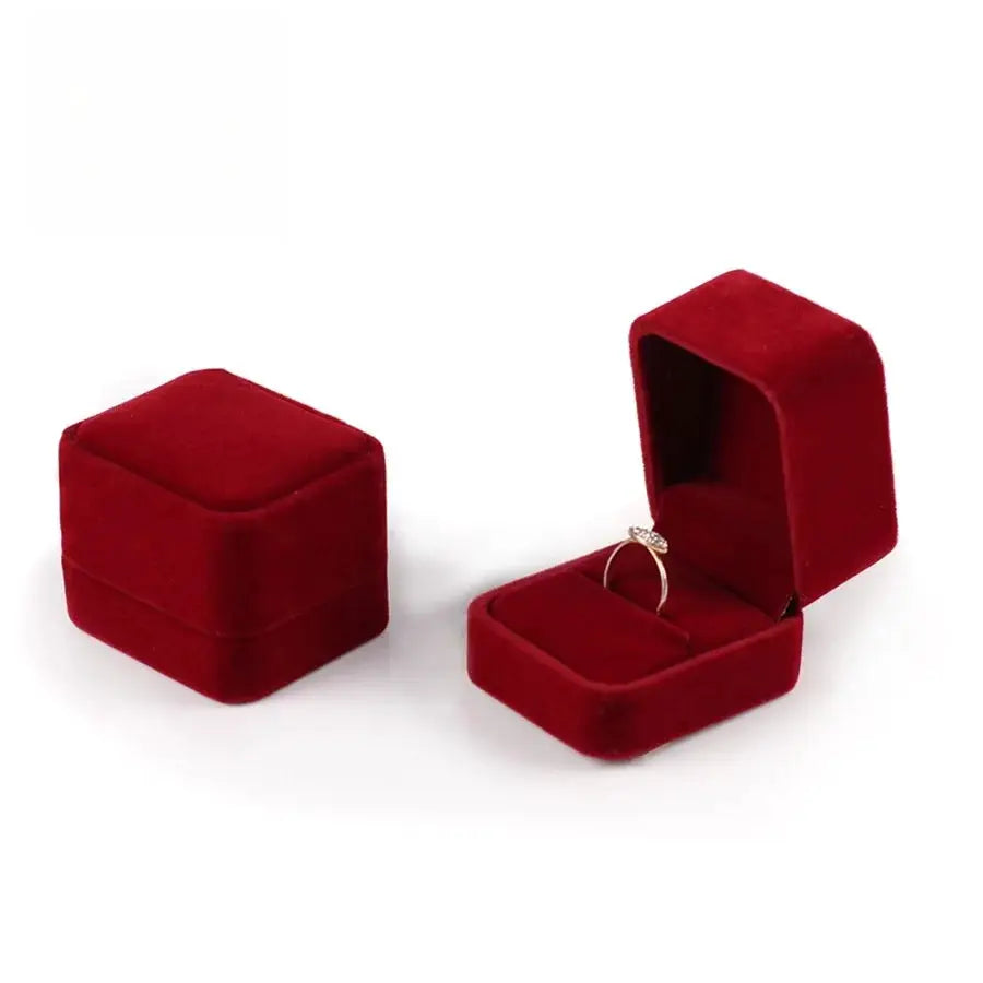 Small Velvet Proposal Ring Box For Engagement Gift Keepsake Case Jewelry Packaging Box For Wedding