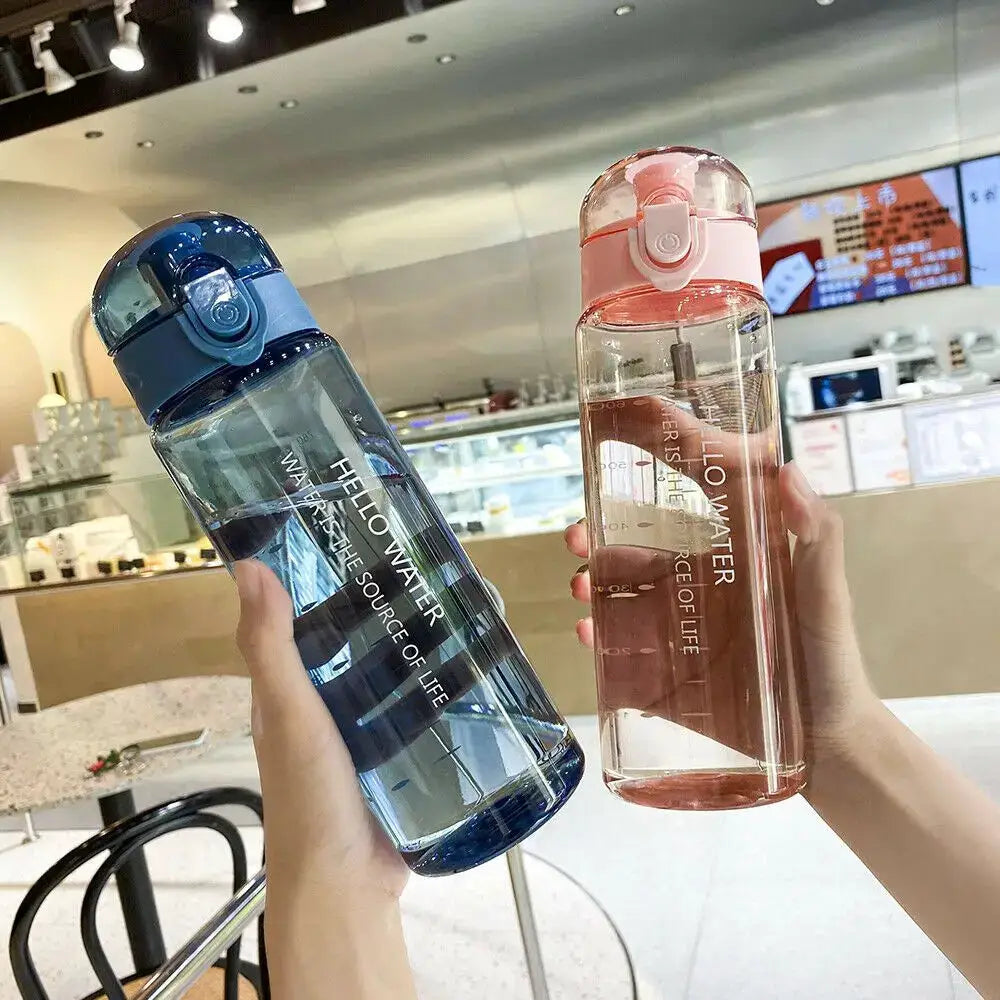 Sports Transparent Water Bottle 780ml Portable Gym Travel Clear Leakproof Drinking Bottle Frosted
