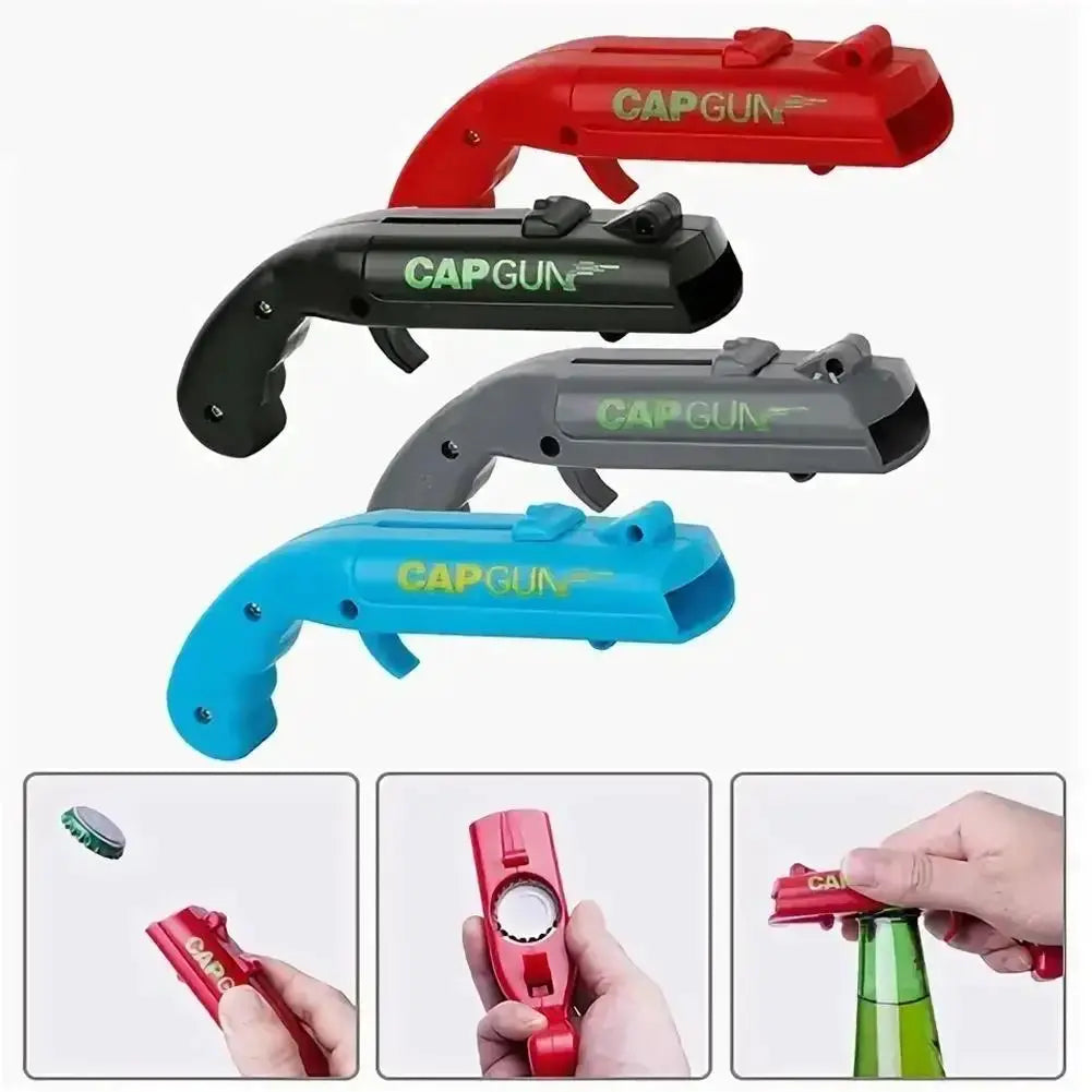 Cap Gun Bottle Opener Portable Bar Tool Party Gadget For Opening Beers At Home Everywhere