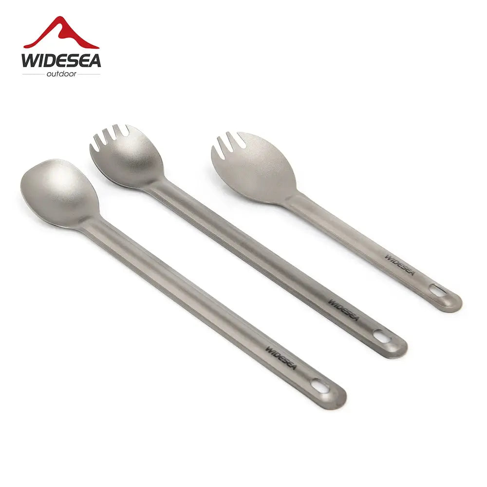 Widesea Titanium Spork Ultralight Camping Utensil For Hiking And Travel Durable Outdoor Tableware