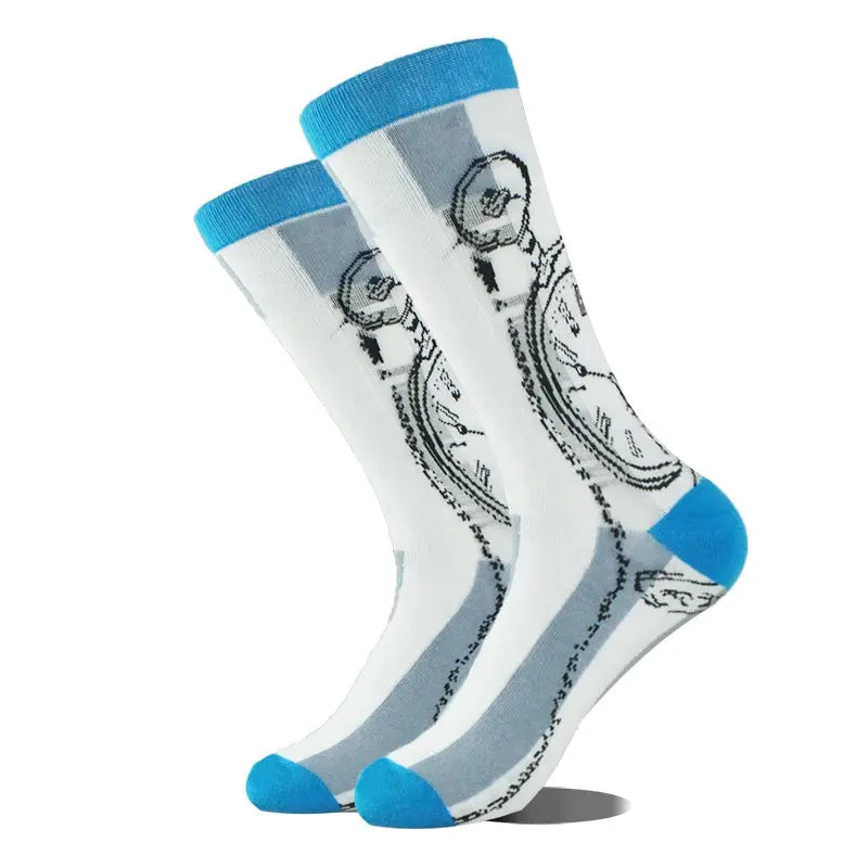 Cotton Happy Funny Socks For Men Women Unisex Crew Socks Alien Planet Shark Dinosaur Novelty Design