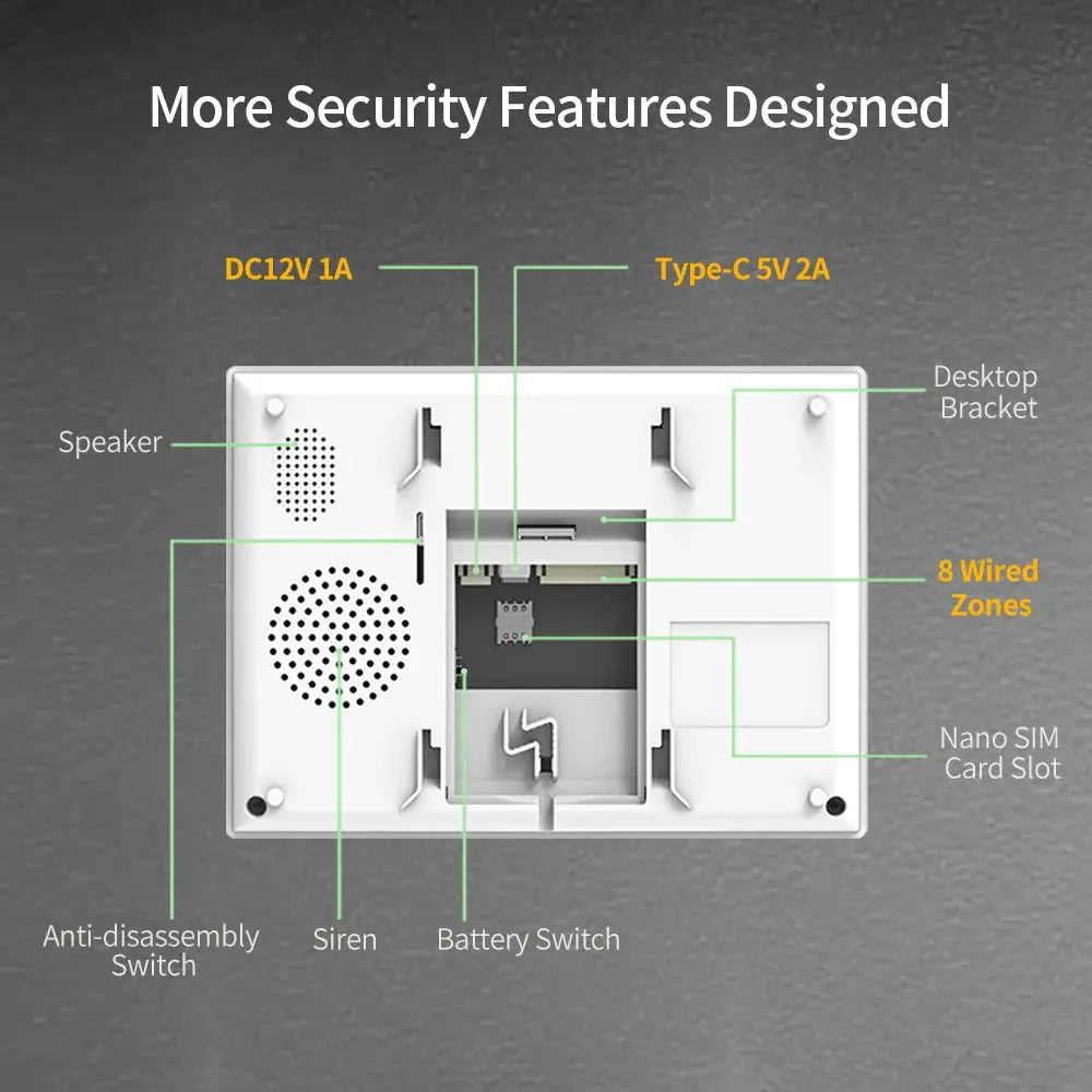 Staniot 7 inch wireless home alarm system by Simples Market with built-in 115dB siren and 5000mAh battery