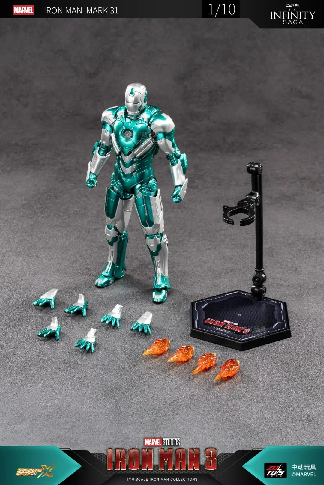 ZD Original Iron Man MK31 MK32 Piston Romeo MK10 MK19 Tiger One Tenth Scale Armor Marvel Legends Avengers Action Figure Toy