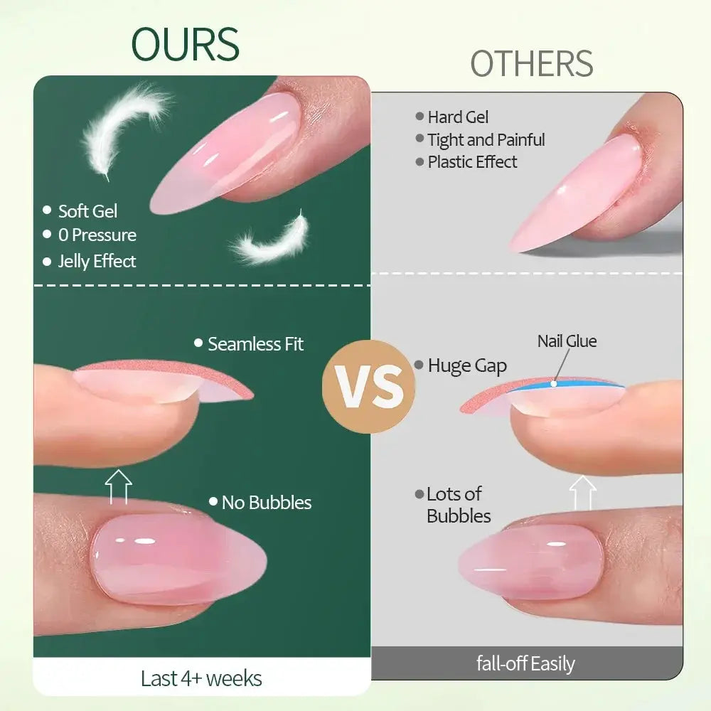Nailpop 3 In 1 Nude Natural Soft Nail Tips Set 140 Pieces Press On Nails Gel Extensions Ultra Fit Easy Manicure