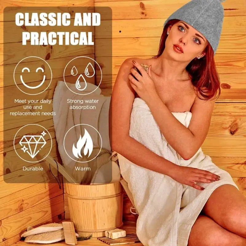 Felt Sauna Hats For Men And Women Premium Home Sauna Steam Cap And Sauna Accessory