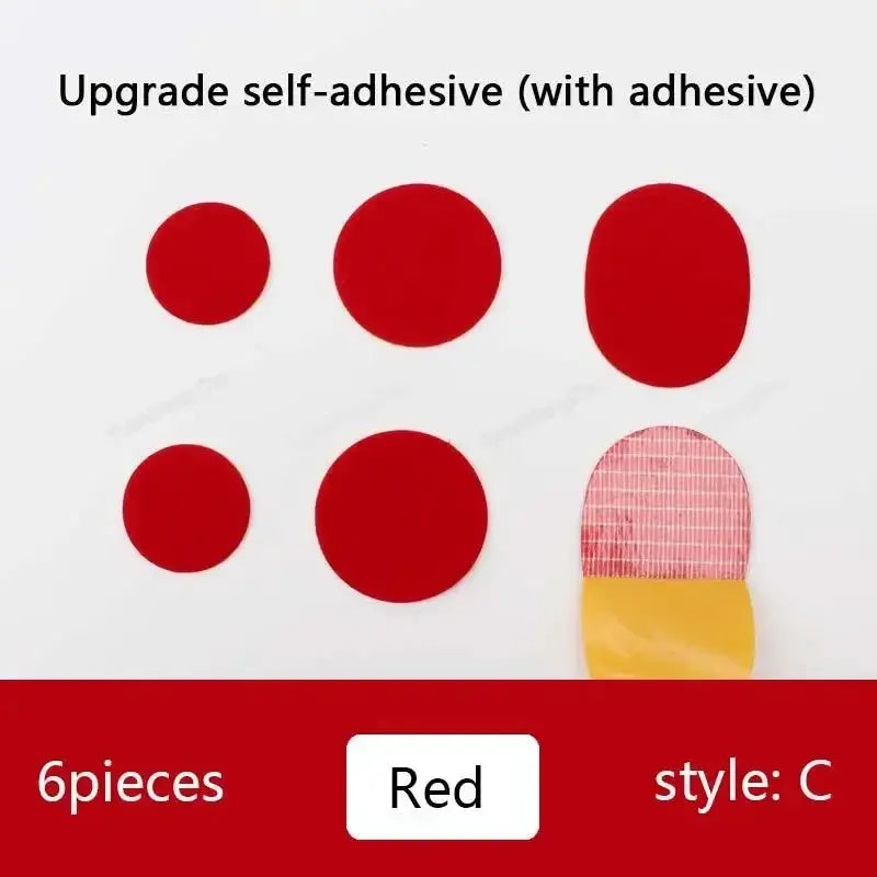 Simples Market red round adhesive shoe repair patches, 6 pieces for sneakers heel vamp repair