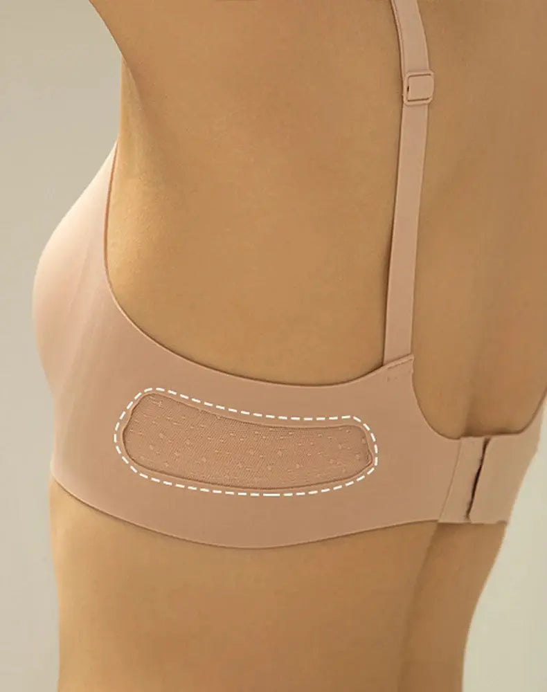 Simples Market wire-free bra bralette in blush pink, seamless with adjustable straps