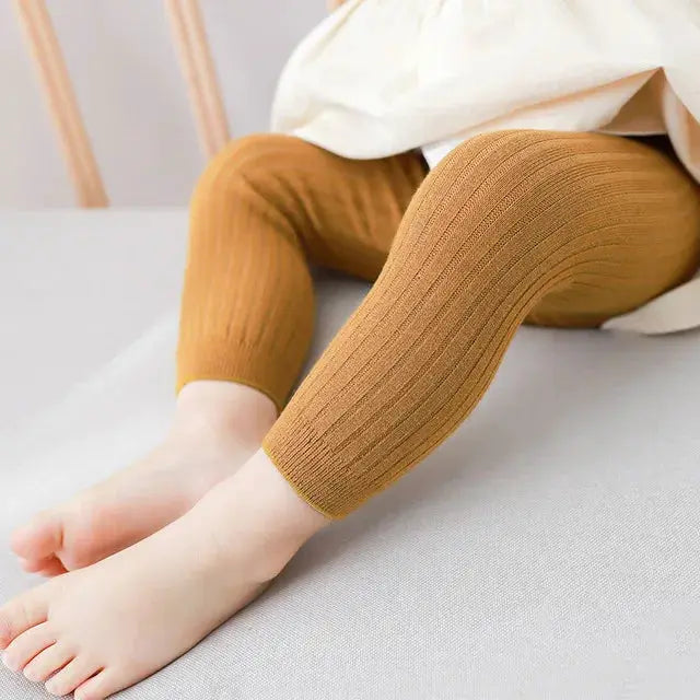 Spring Autumn Baby Boys Girls Pants Leggings Tights Cotton Stretch Knitting Trousers For 0 To 6 Years