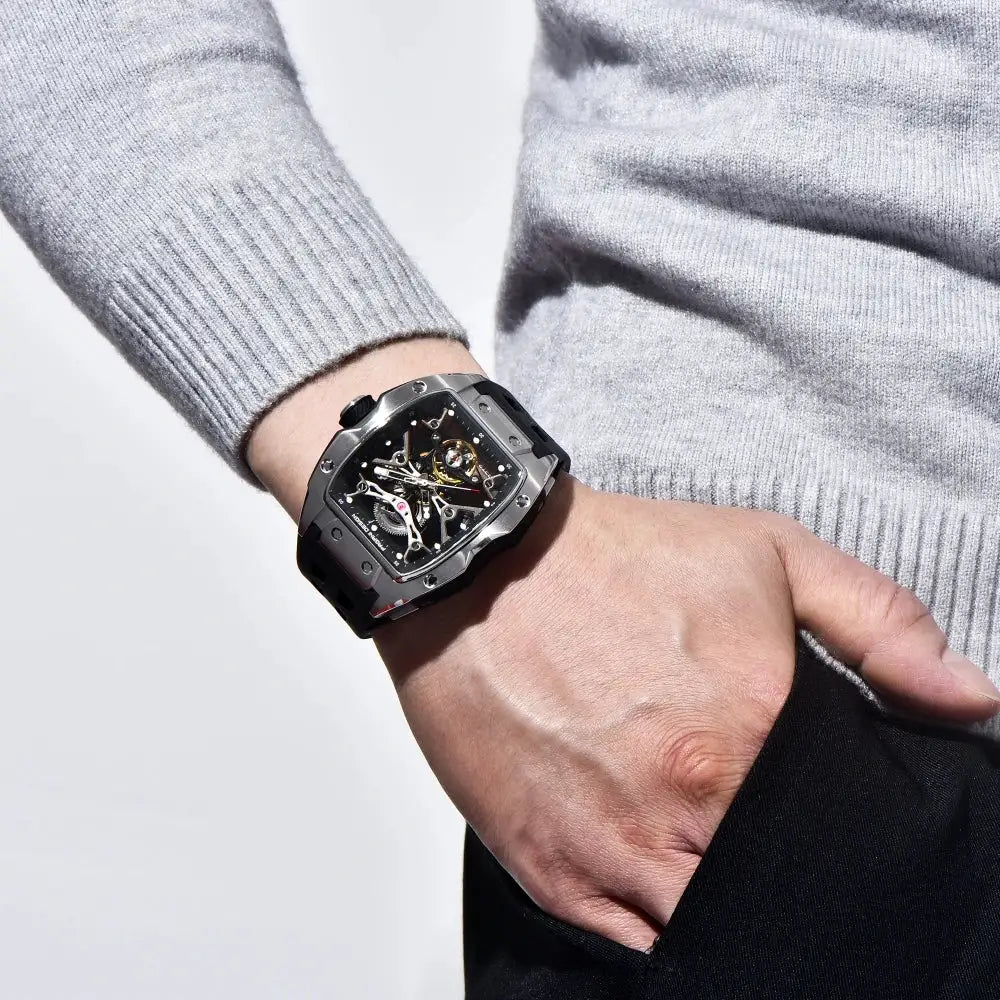 Pagani Design 2026 42mm Luxury Automatic Watch With Transparent Hollow Back Movement And Sapphire Glass