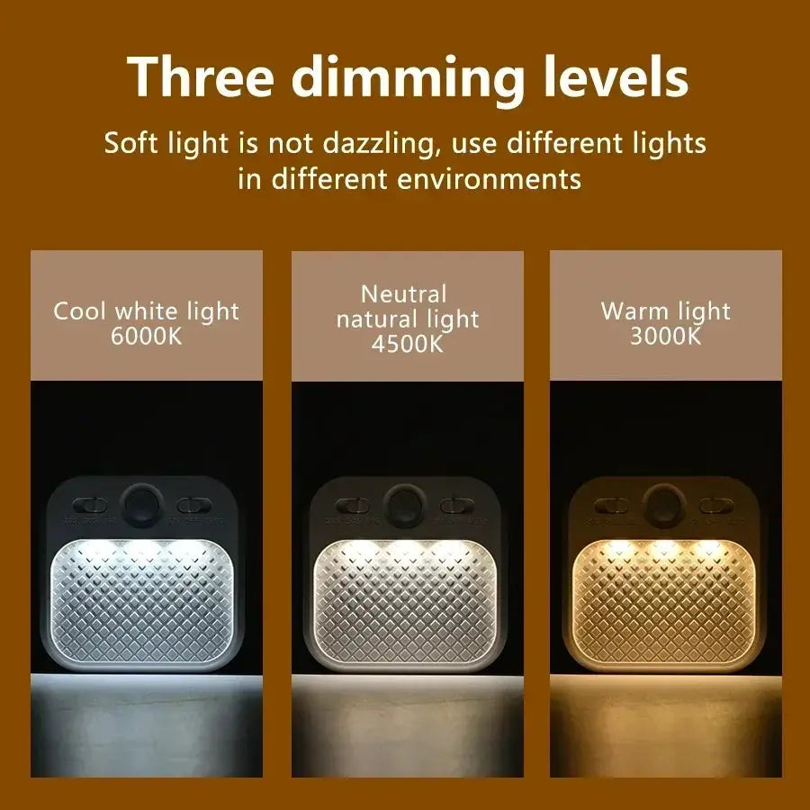 Simples Market motion sensor LED night light 3-pack with magnet, three color temps: cool white, neutral, warm