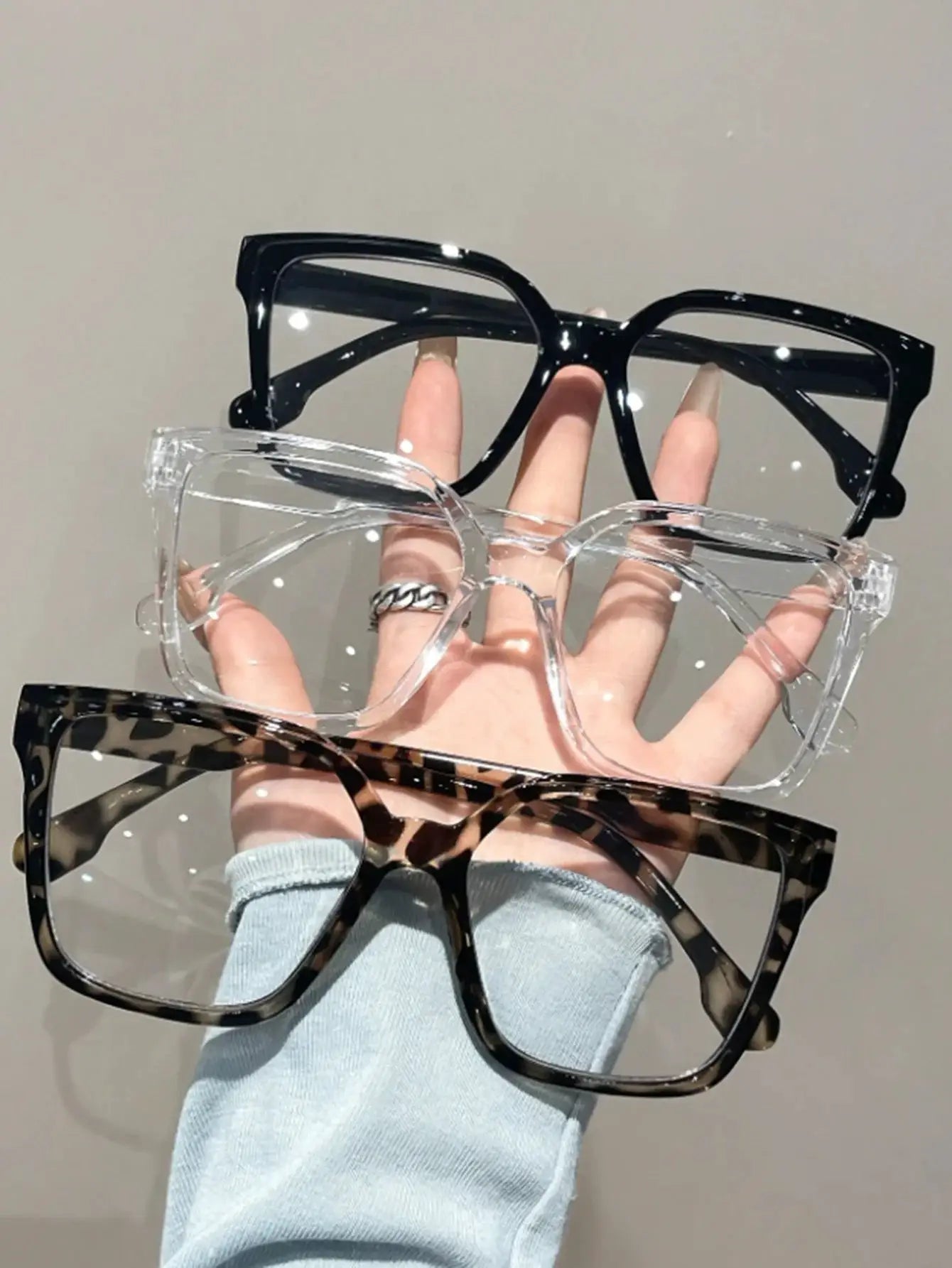 Aura Geometric Reading Glasses Unisex With Transparent Lenses Lightweight Plastic Frame For Daily Office Reading
